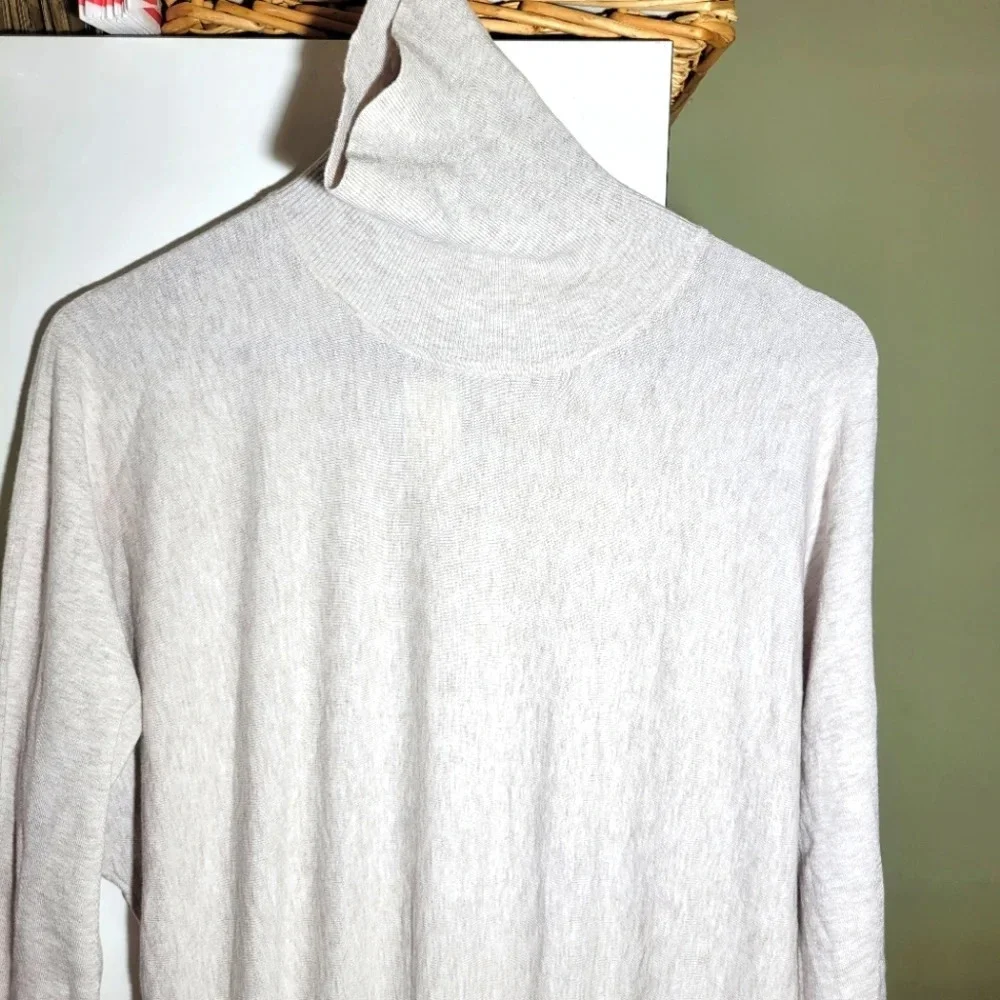 Aritzia Babaton sweater dress Bogart Turtleneck midi beige oatmeal large - Picture 5 of 12